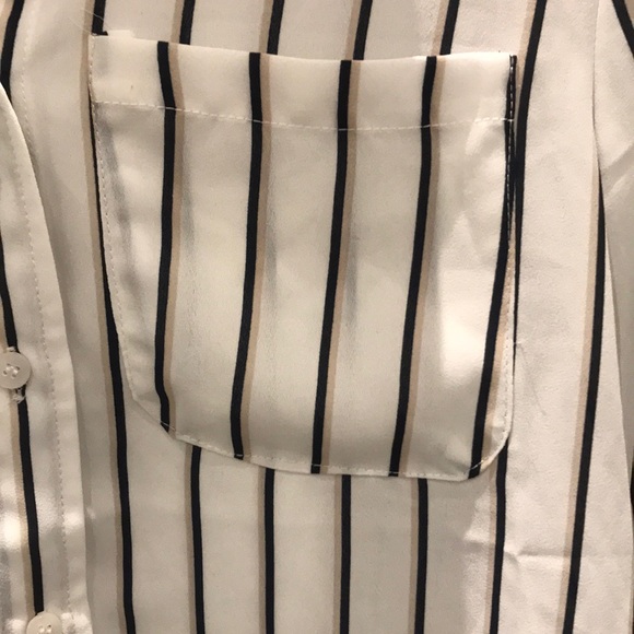 Fashion Nova Stripped Collar Button Down Shirt - Picture 5 of 6